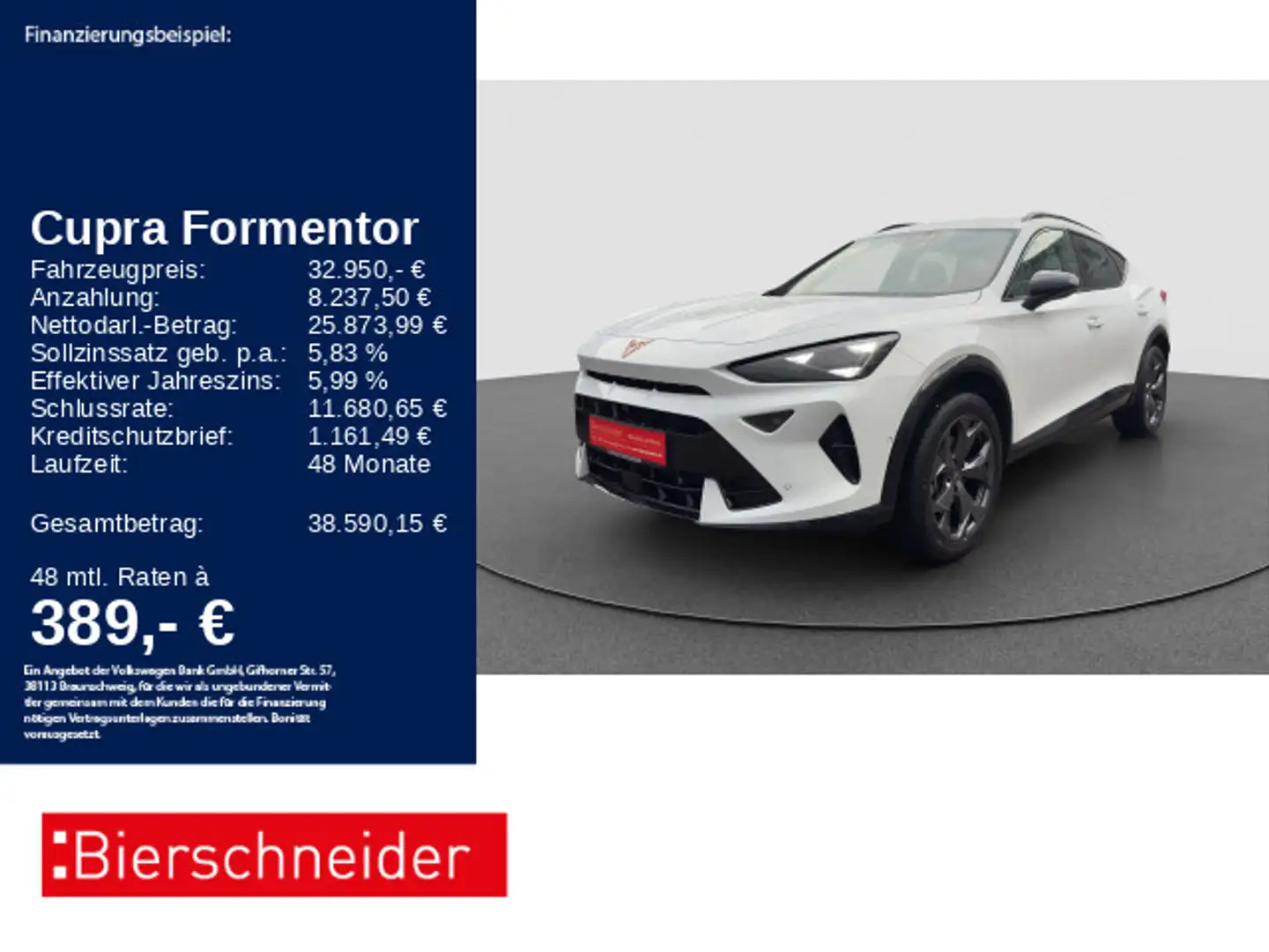 CUPRA Formentor 1.5 eTSI DSG EDGE ACC SHZ 360° Weiß - 1