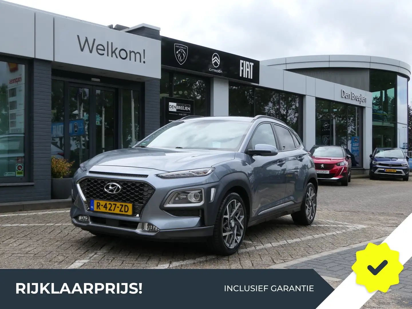Hyundai KONA 1.6 GDI HEV Premium Automaat | Leder | Trekhaak | Gris - 1