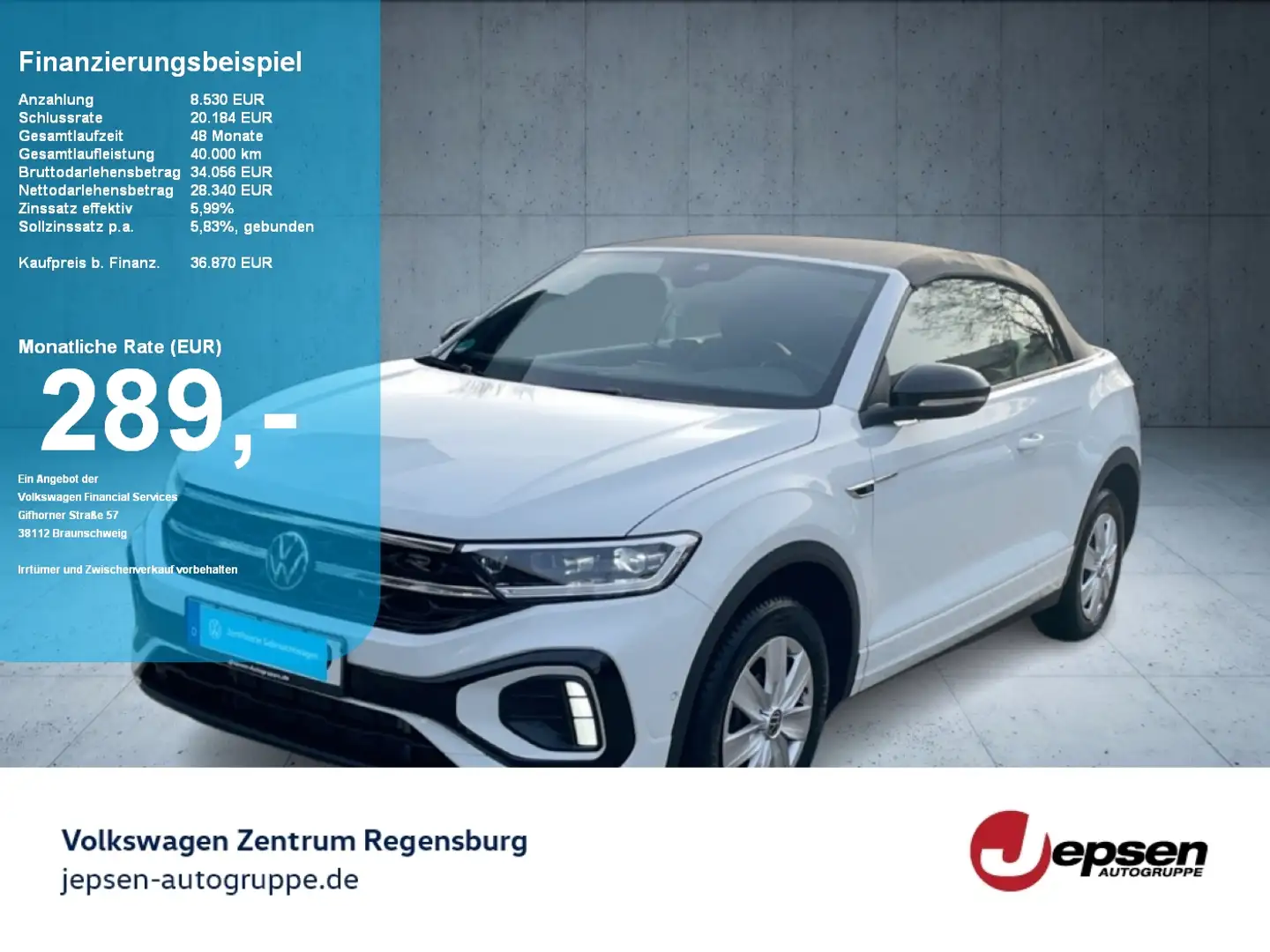 Volkswagen T-Roc Cabriolet R-Line DSG RearView ParkAssist Noir - 1