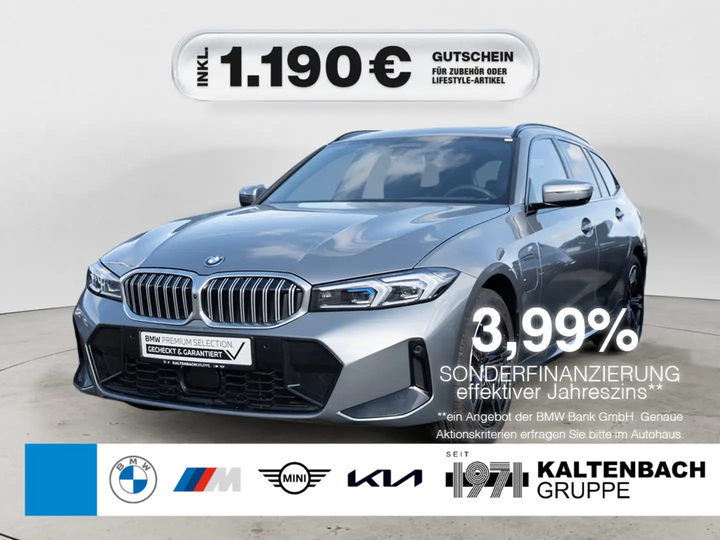 BMW 330 e Touring xDrive M-Sport PANO AHK HUD LED Grau - 1