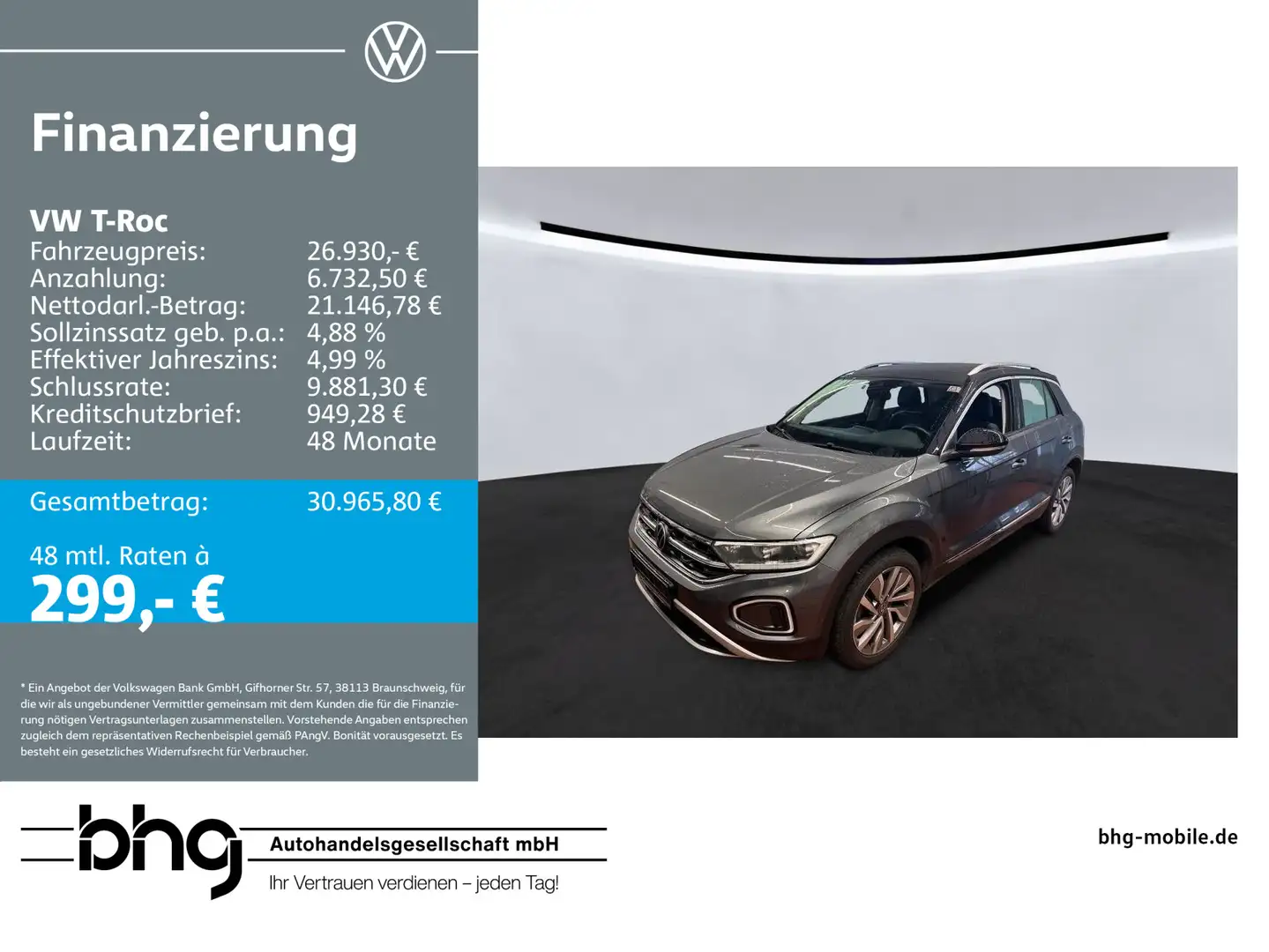 Volkswagen T-Roc 1.5 TSI OPF DSG Style Grau - 1