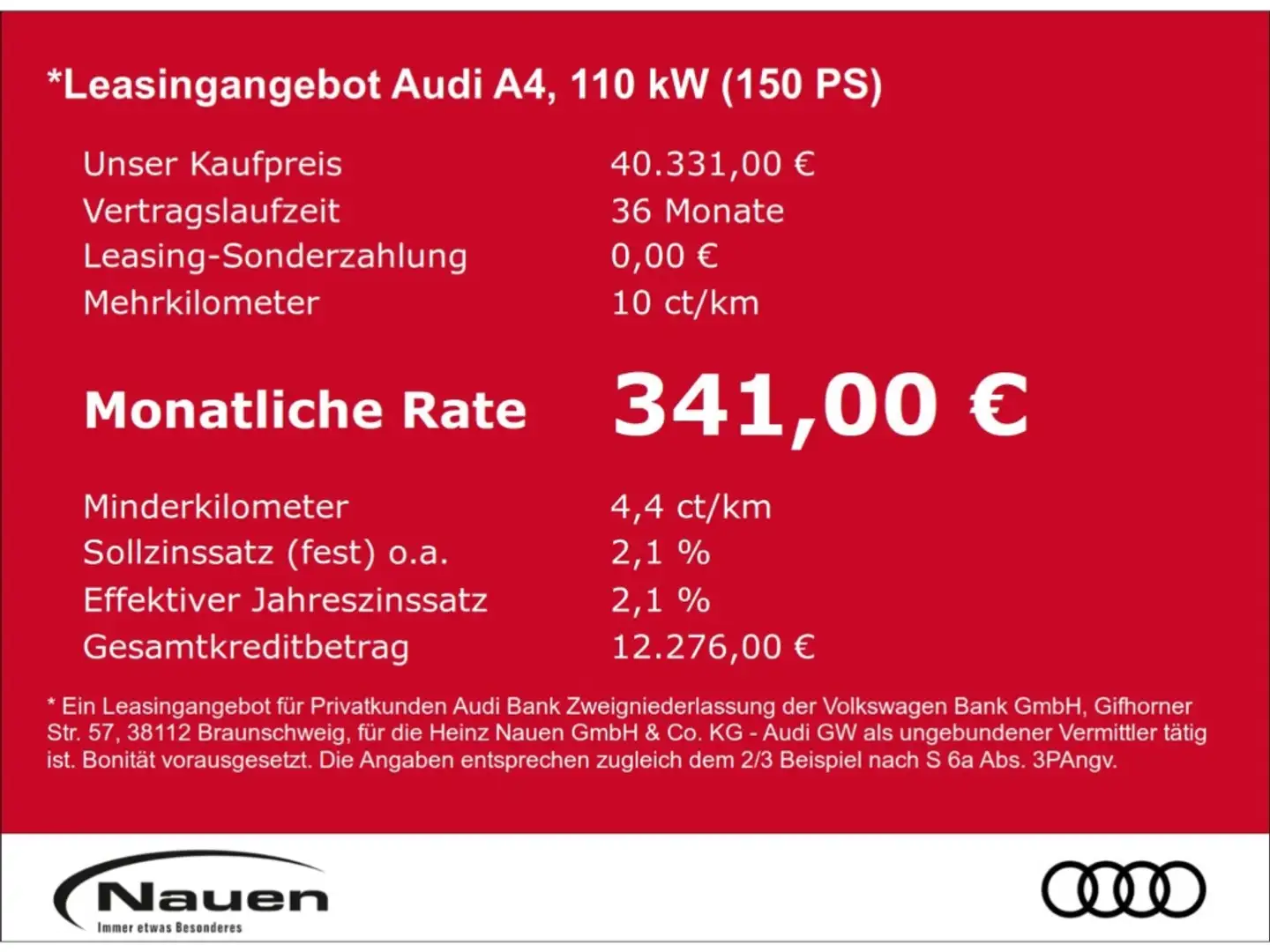 Audi A4 Avant 35 TFSI S-line *Leasingrate 341,-€* Blau - 2