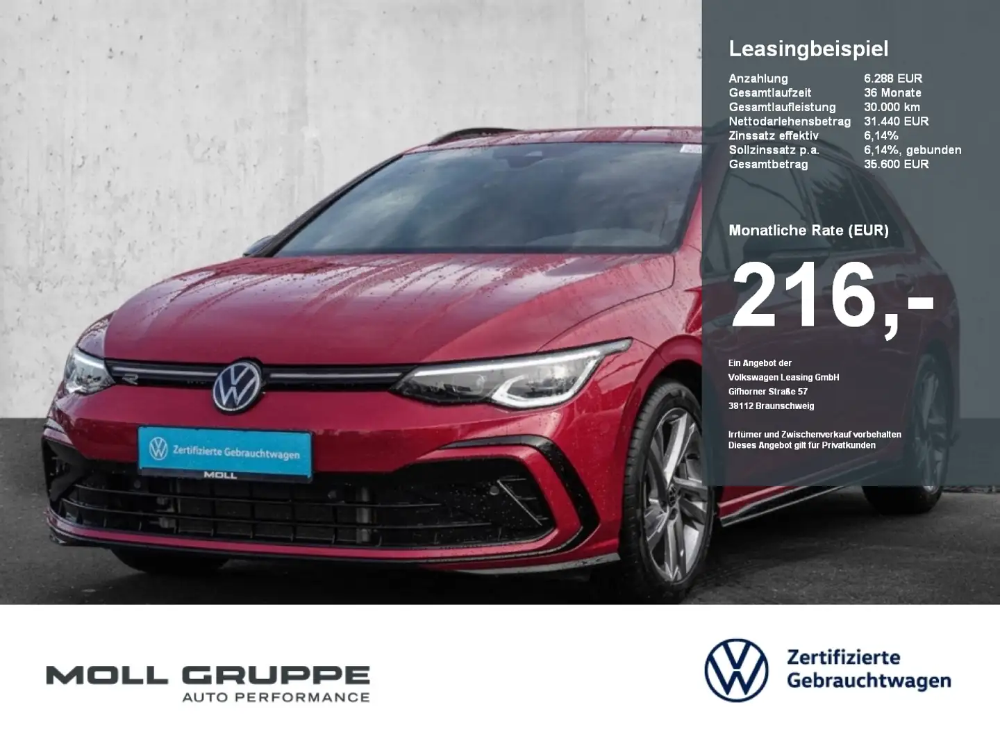 Volkswagen Golf Variant 2.0 TSI DSG R-Line NAVI LED ACC LM Rouge - 1