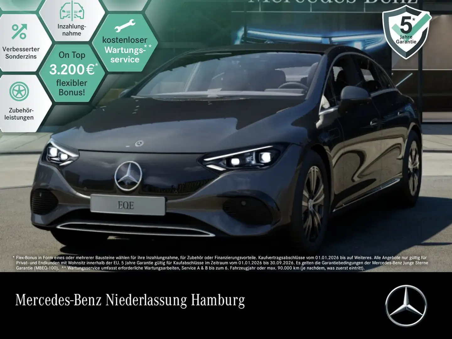 Mercedes-Benz EQE 300 Fahrass 360° Burmester Distr. AHK PTS Grau - 1