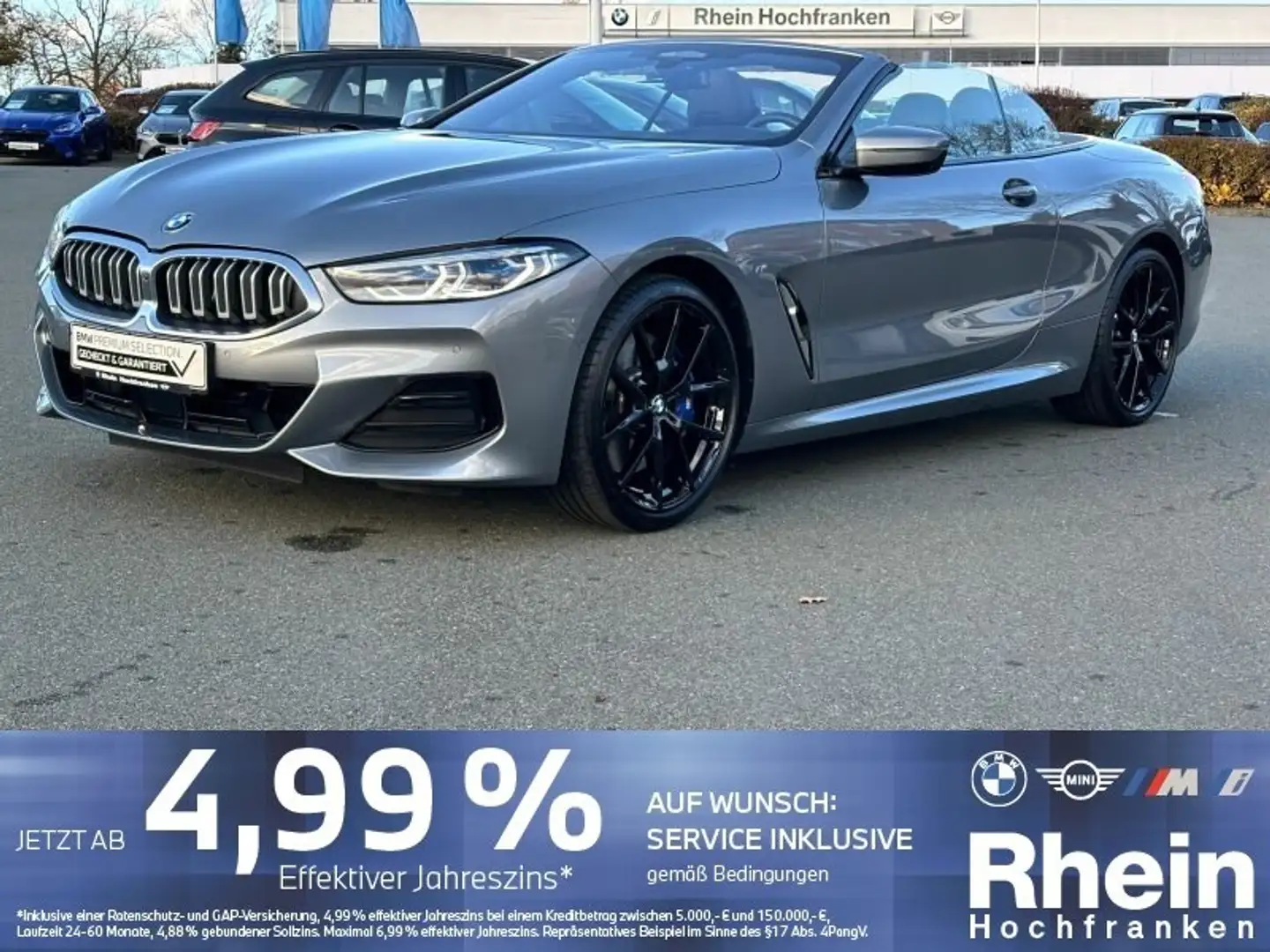 BMW 840 i xDrive Cabrio ACC 360° STANDH LASER NACKENH Grau - 1
