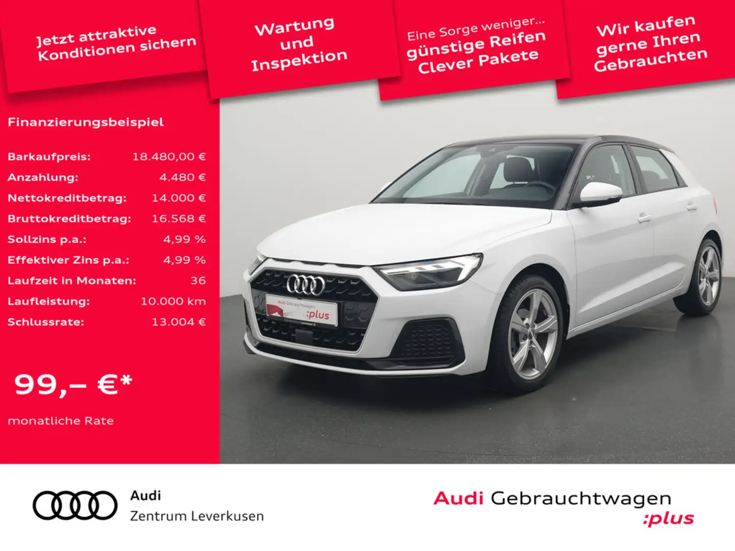 Audi A1 Sportback advanced NAVI VIRT AHK LED CARPL Weiß - 1