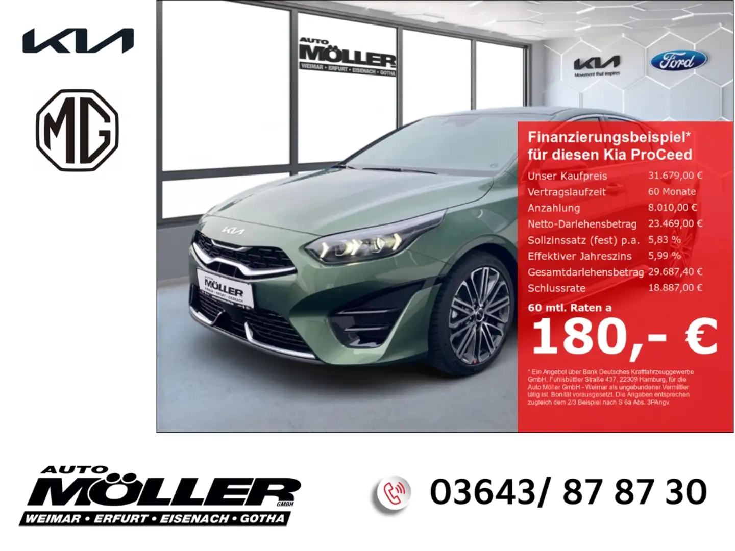 Kia ProCeed / pro_cee'd GT-Line 1.5T DCT7 Tech 18'' ACC Kamera  JBL-Sound Grün - 1