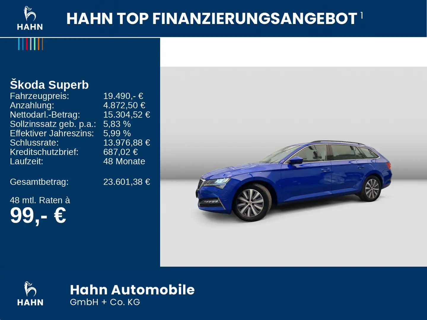 Skoda Superb Combi 1.4TSI iV DSG Ambition  DCC Virtual Bleu - 2