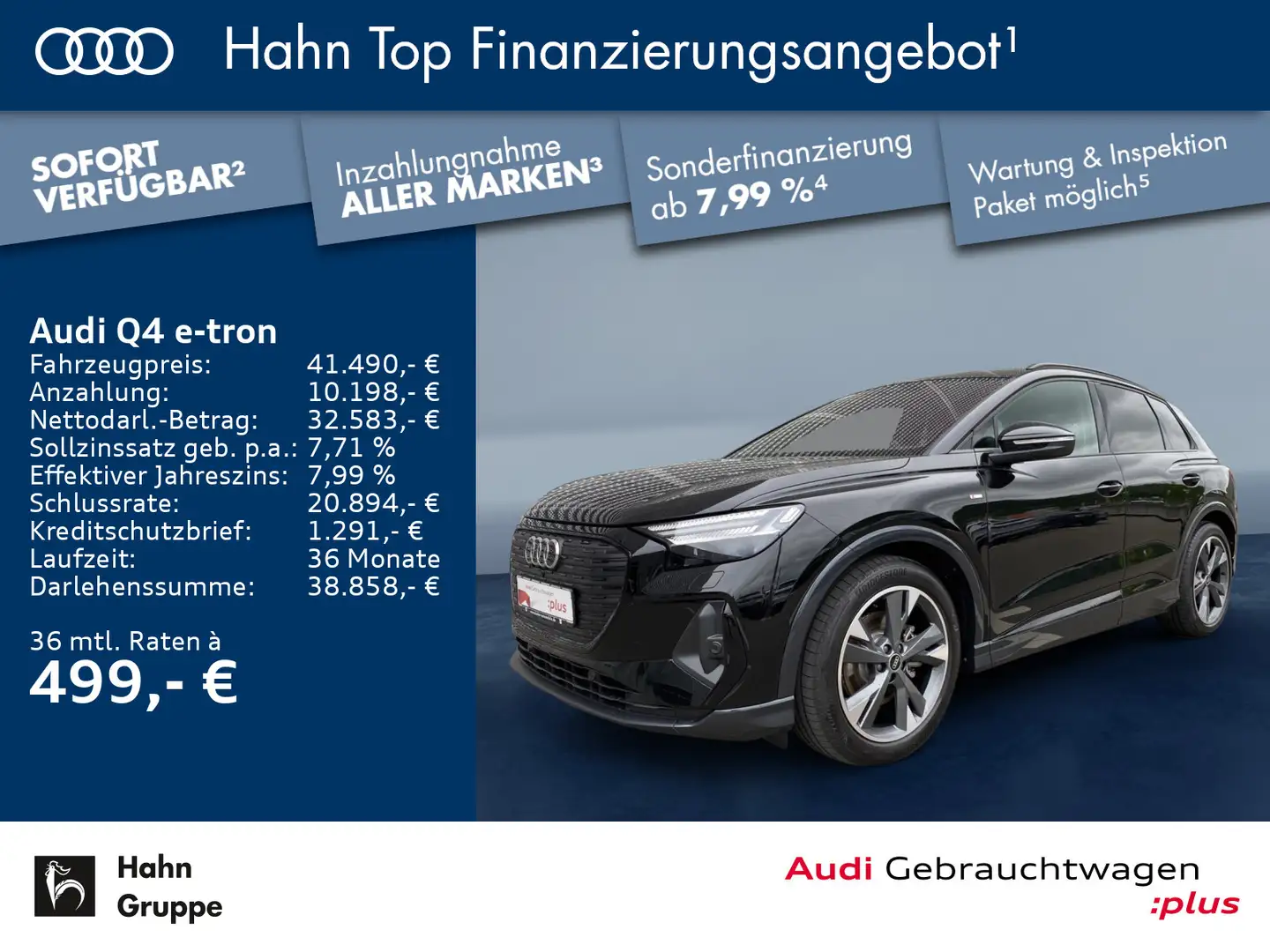 Audi Q4 e-tron 35 S-Line S-Trc Virtual Matrix GRA Sit Schwarz - 1