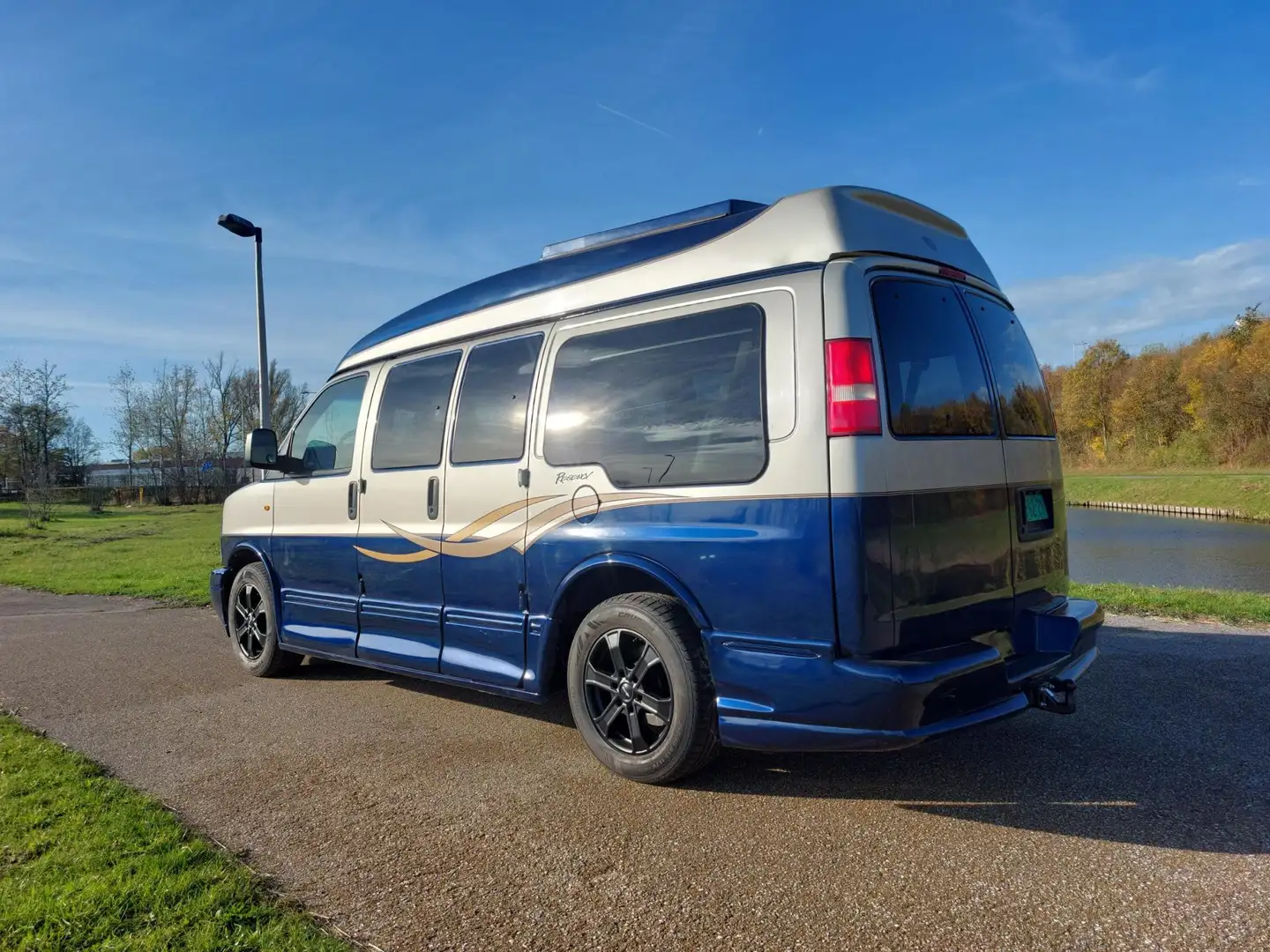 Chevrolet Chevy Van USA Camper 5.3 V8 met LPG en GARANTIE !!! Blu/Azzurro - 1
