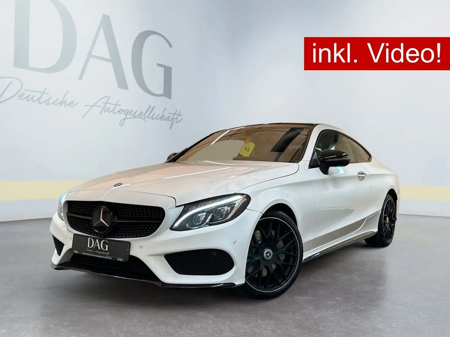 Mercedes-Benz C 300 Coupé +AMG-LINE+LED+PANO+KESSY+NAVI+BURM.+ Bílá - 1