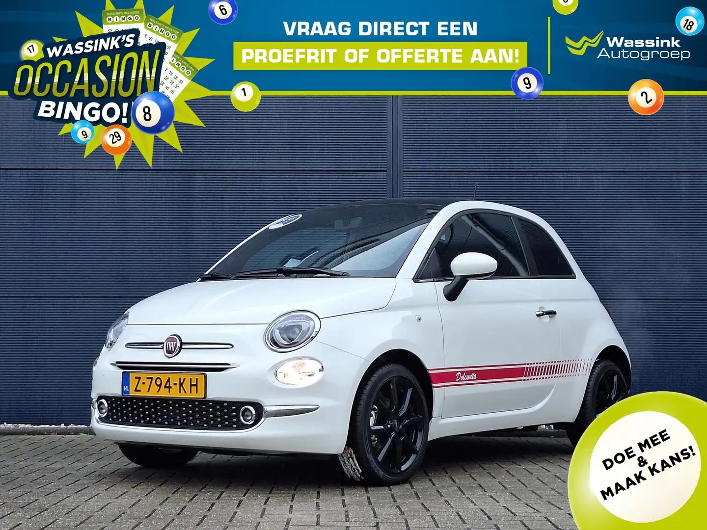 Fiat 500 1.0 Hybrid Dolcevita WASSINK Finale | Carplay/andr Wit - 1