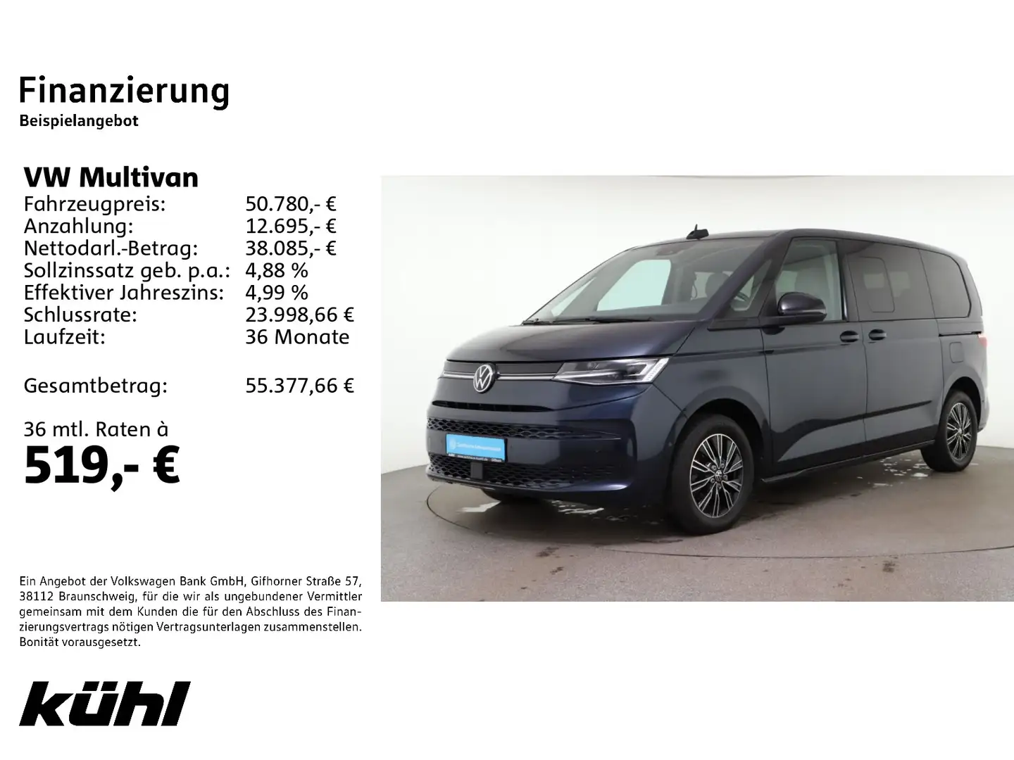 Volkswagen T7 Multivan T7 Multivan 2.0 TDI DSG Life IQ.Light Standhzg. Blauw - 2