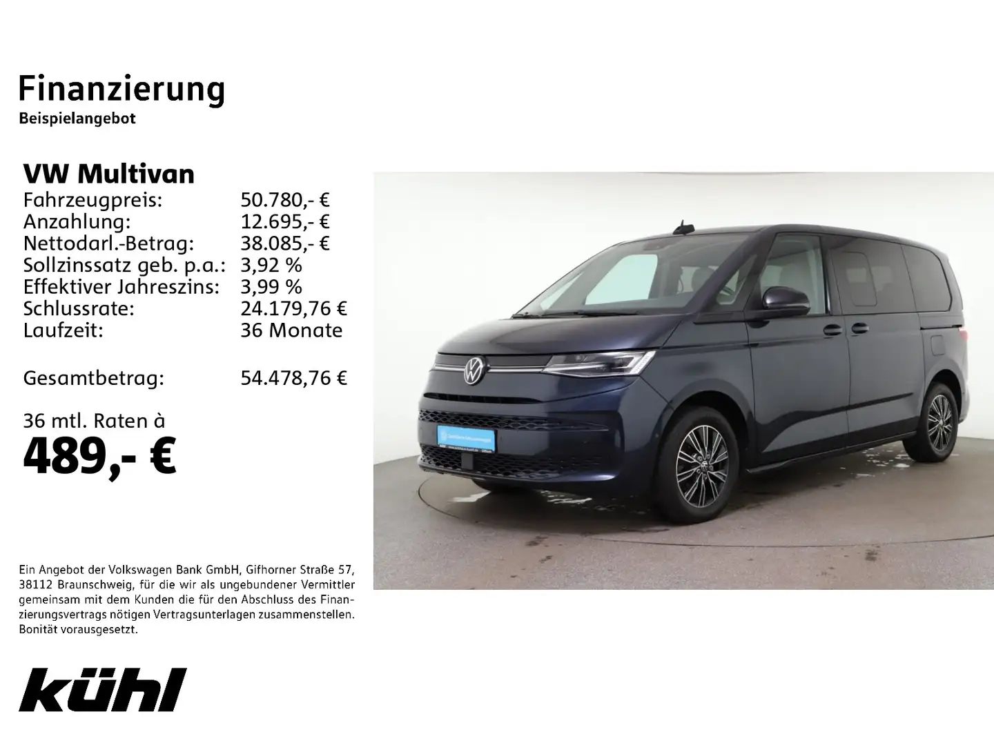 Volkswagen T7 Multivan T7 Multivan 2.0 TDI DSG Life IQ.Light Standhzg. Azul - 2