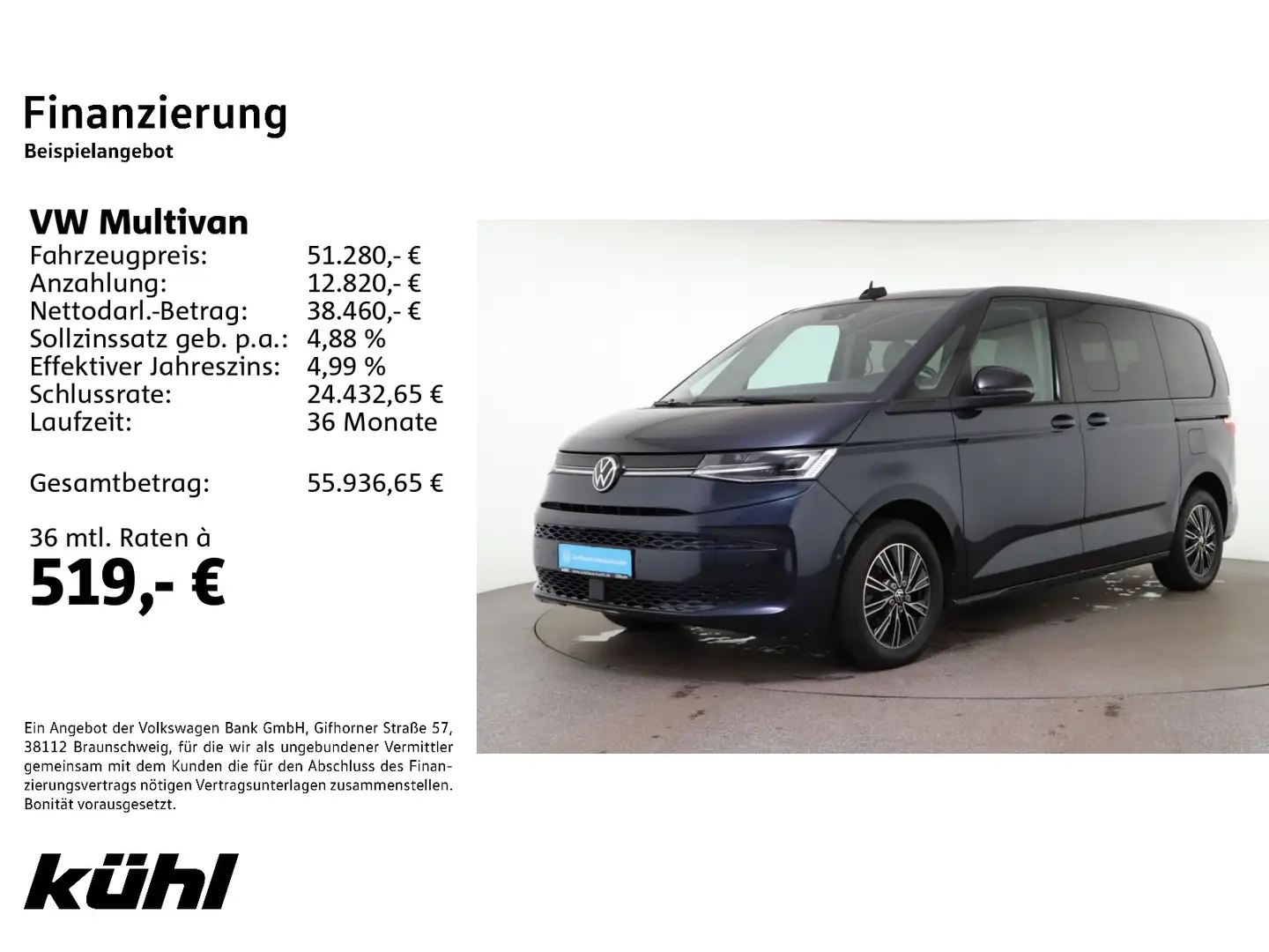 Volkswagen T7 Multivan T7 Multivan 2.0 TDI DSG Life IQ.Light Standhzg. Blau - 2