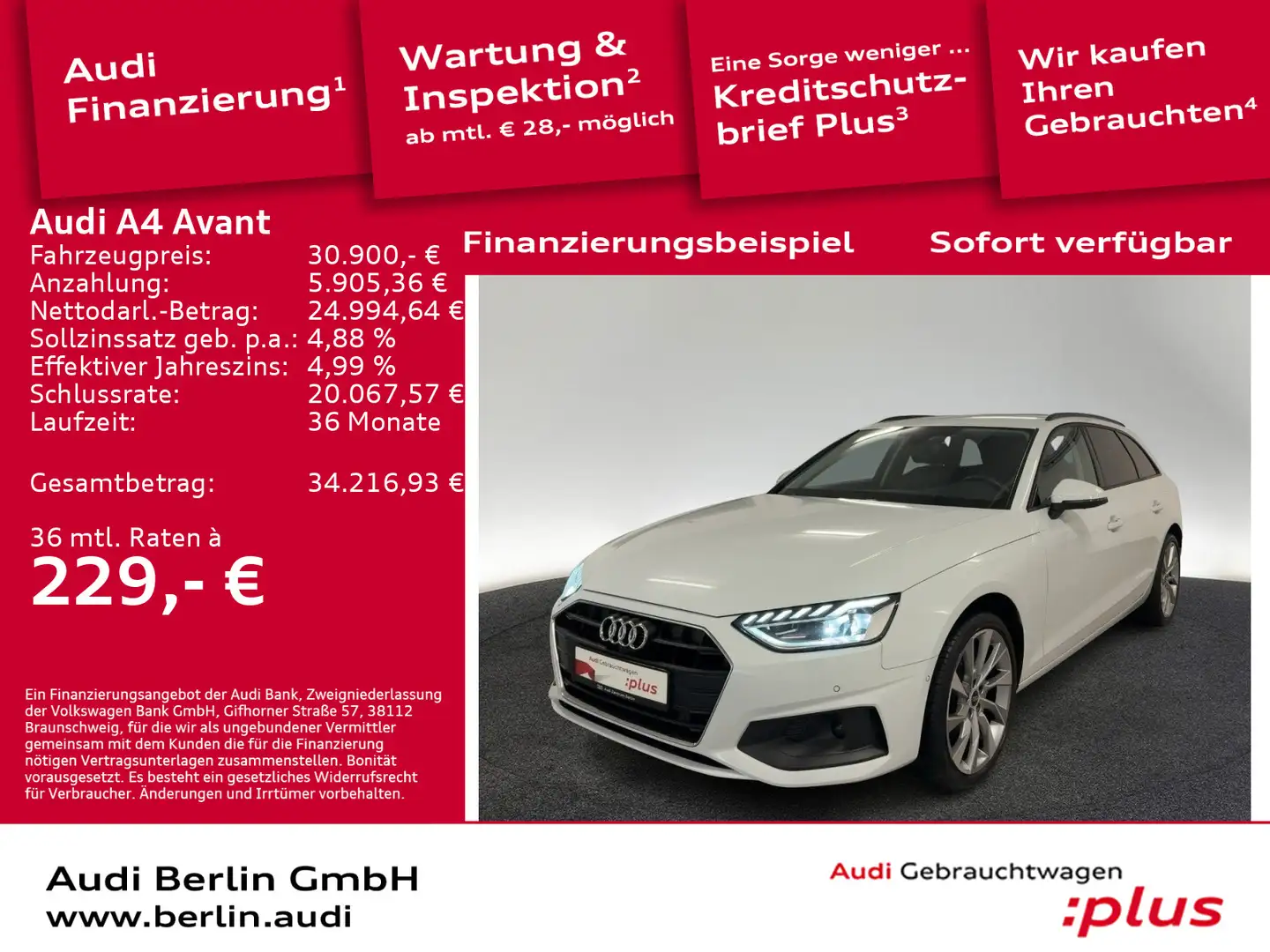 Audi A4 35 TDI S tr. AHK 360°K LED NAVI VIRTUAL Weiß - 1