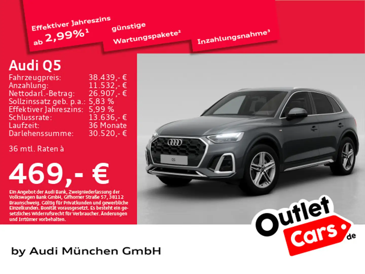Audi Q5 40 TDI qu. S tronic S line AHK/Virtual+/Kamer Grau - 1