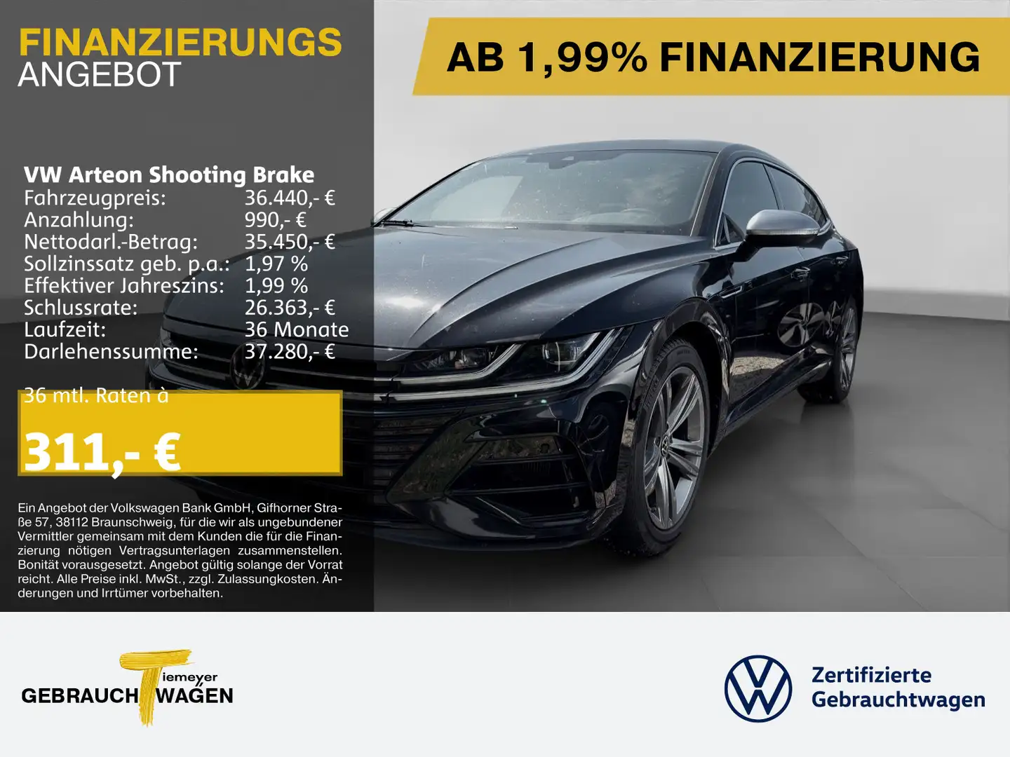 Volkswagen Arteon R DSG 4M LM19 AHK LEDER KA Schwarz - 1