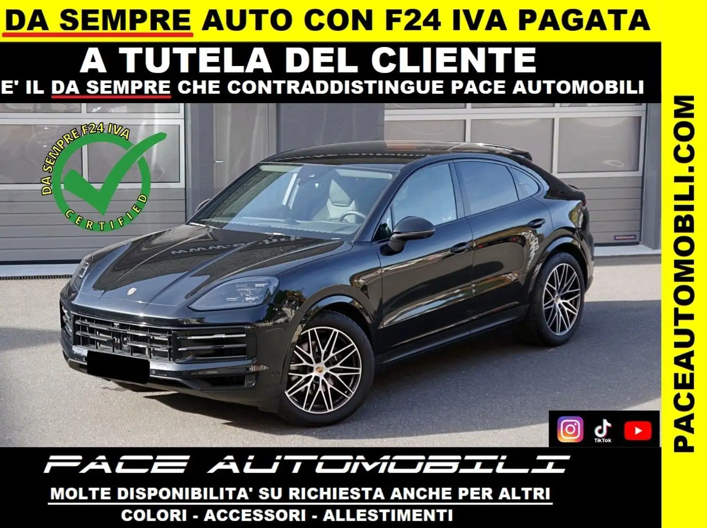 Porsche Cayenne NEW PASM BOSE LED PDC KAMERA TETTO BLACK PACK PDC Nero - 1