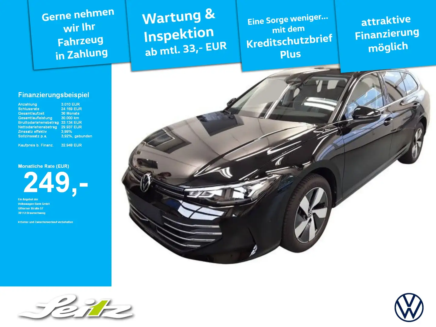 Volkswagen Passat Variant 1.5 eTSI Business *LED*KAMERA*NAVI* Schwarz - 1
