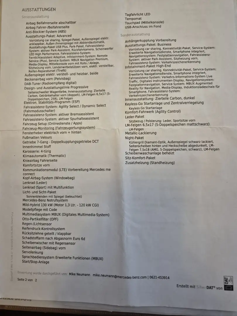 Mercedes-Benz 200 a klasse lim bm177 a200 lim progressive euro6 Schwarz - 2