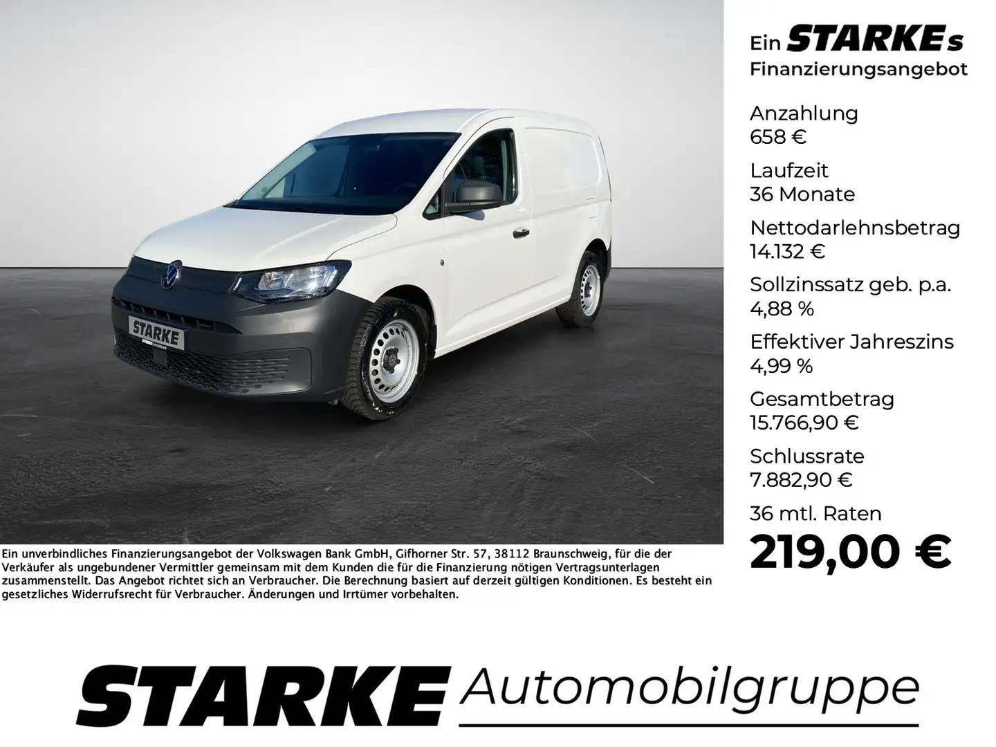 Volkswagen Caddy Cargo 2.0 TDI Kasten Weiß - 1