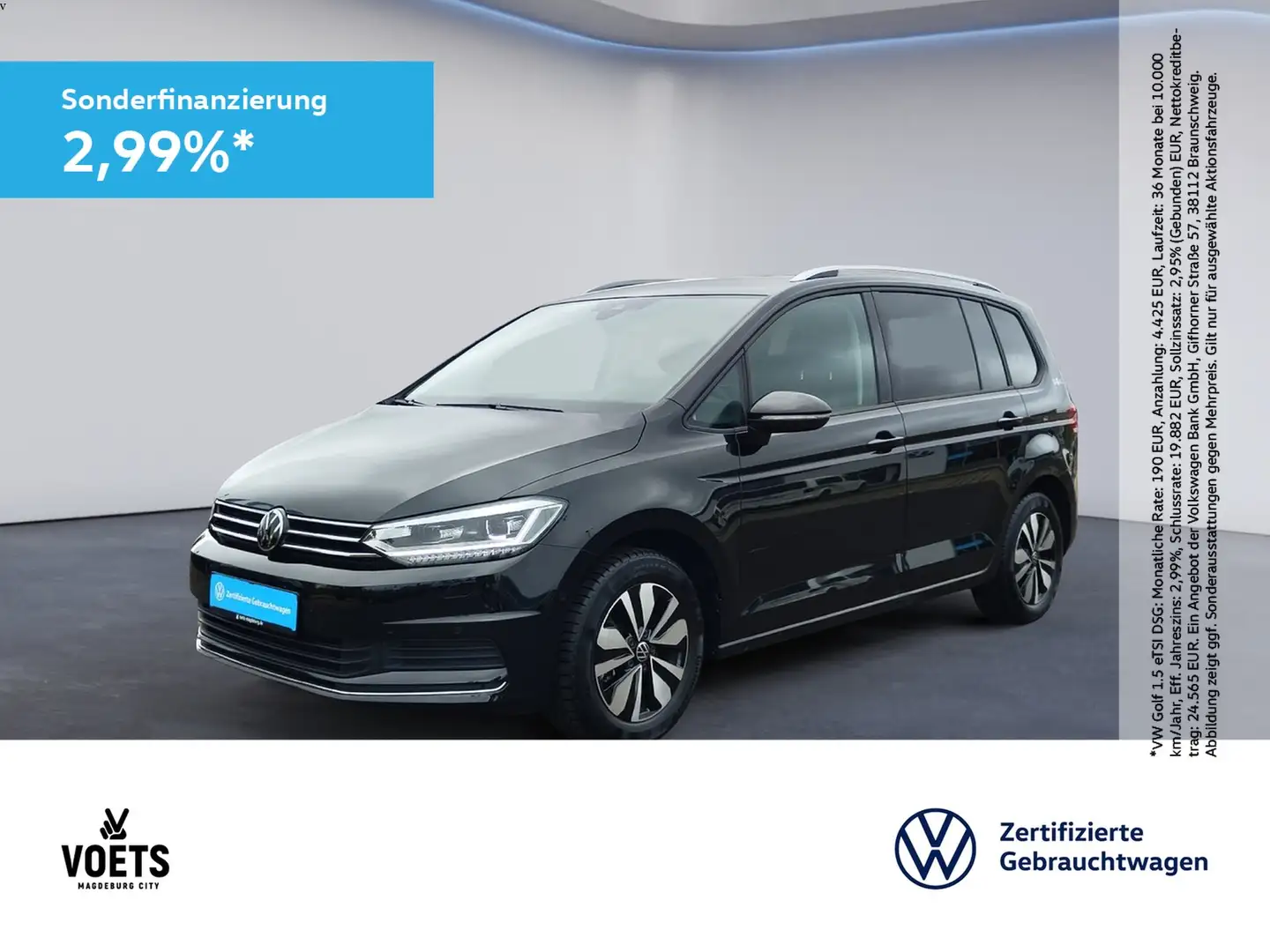Volkswagen Touran 1.5 TSI Comfortline DSG+LED+NAVI+AHK+PDC Schwarz - 1