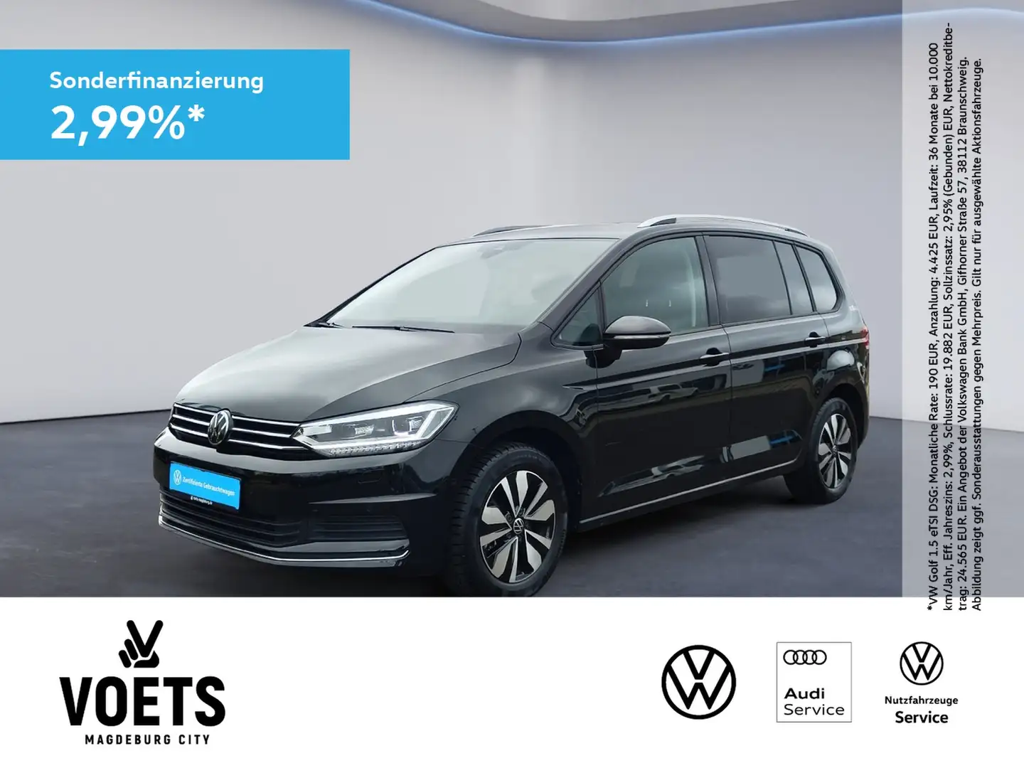 Volkswagen Touran 1.5TSI DSG Comfortline LED+NAVI+AHK+PDC+ Schwarz - 1