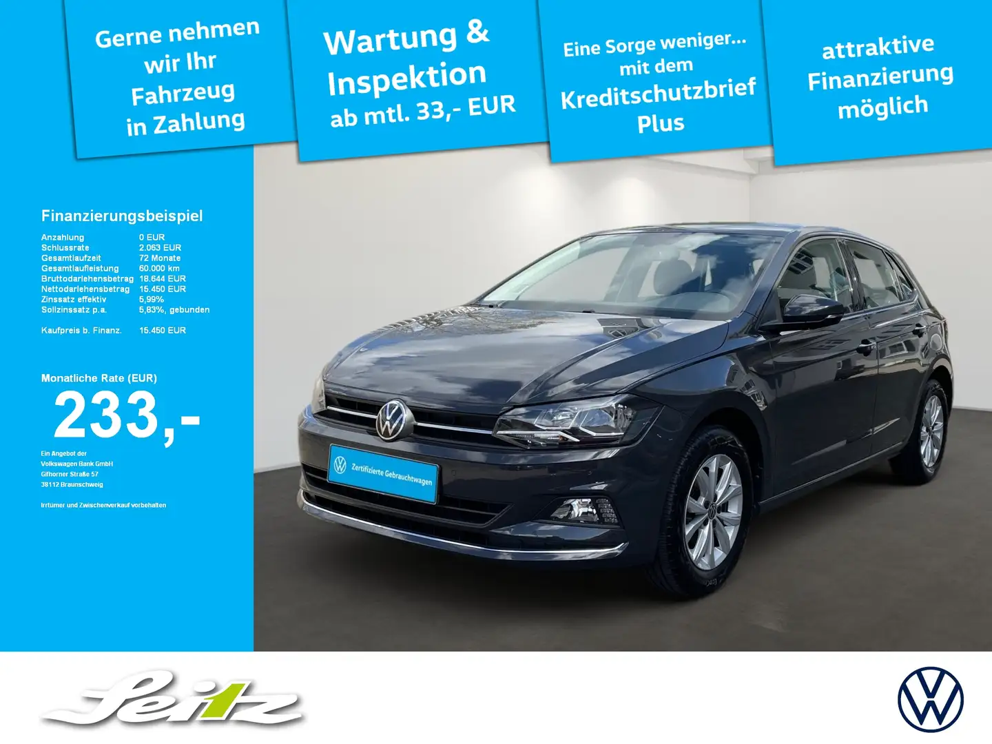 Volkswagen Polo VI 1.0 TSI Highline *PDC*KLIMA*SITZH* Gris - 1