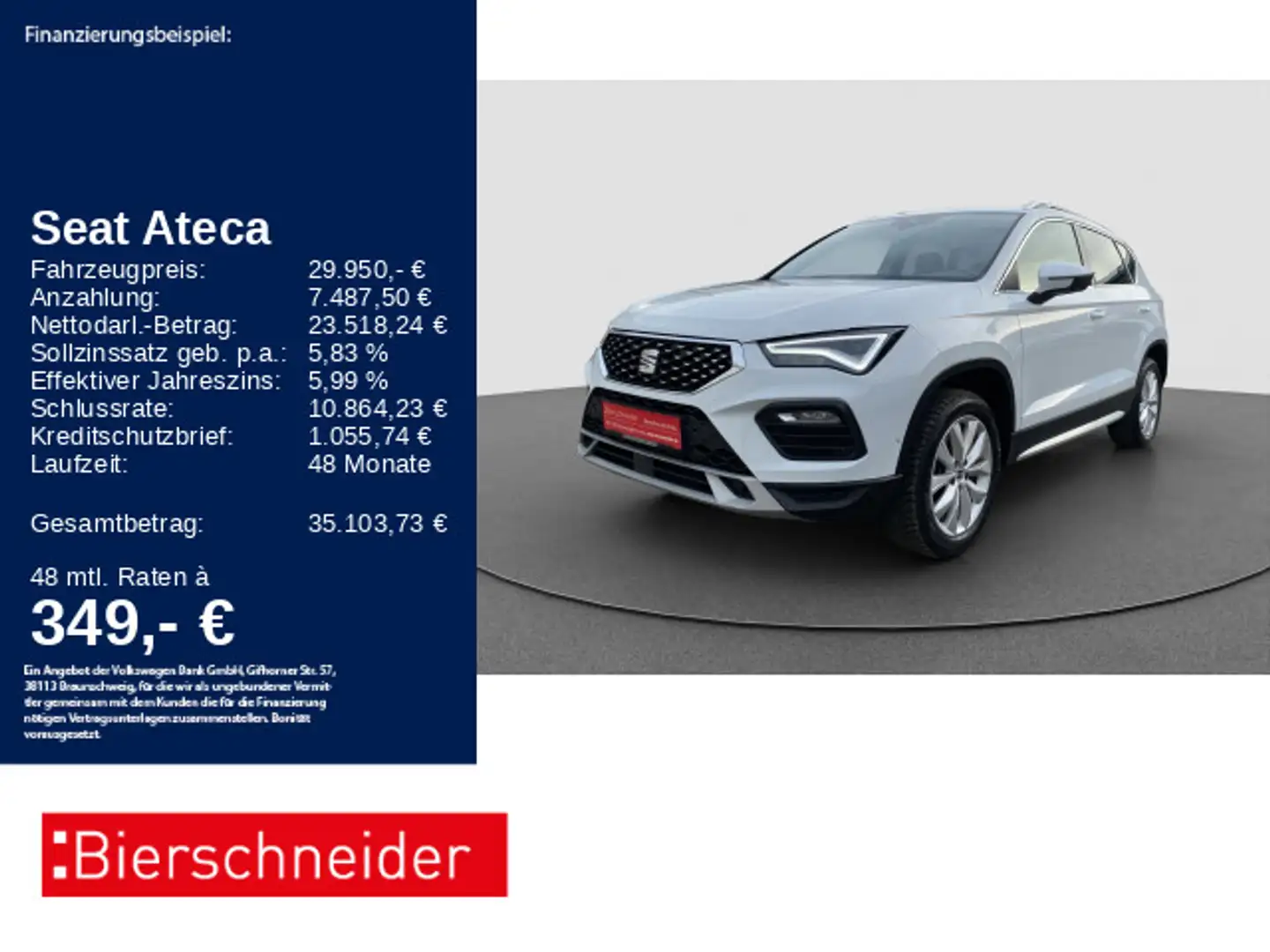 SEAT Ateca 1.5 TSI DSG Xperience AHK SHZ NAVI ACC Weiß - 1