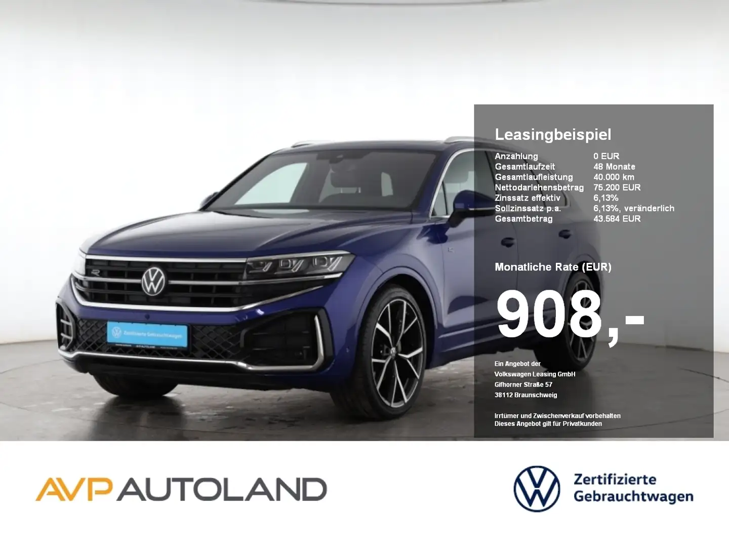 Volkswagen Touareg 3.0 TDI DSG 4MOTION R-Line | STANDH. | Blau - 1