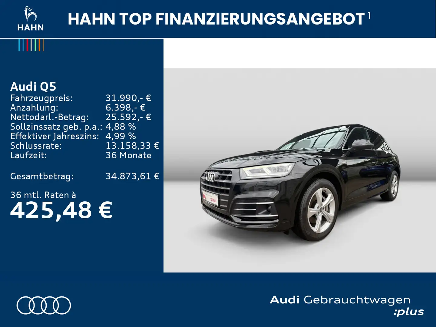 Audi Q5 55TFSIe quattro S tronic Virtual Pano CAM AHK Schwarz - 2