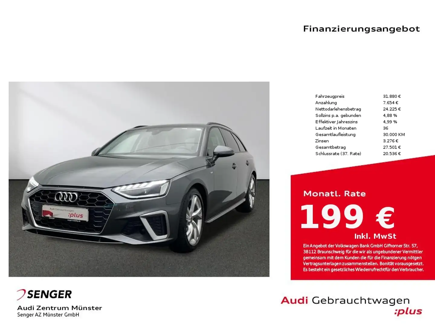 Audi A4 Avant 35 TFSI S line MMI Navi LED Kamera Grey - 1