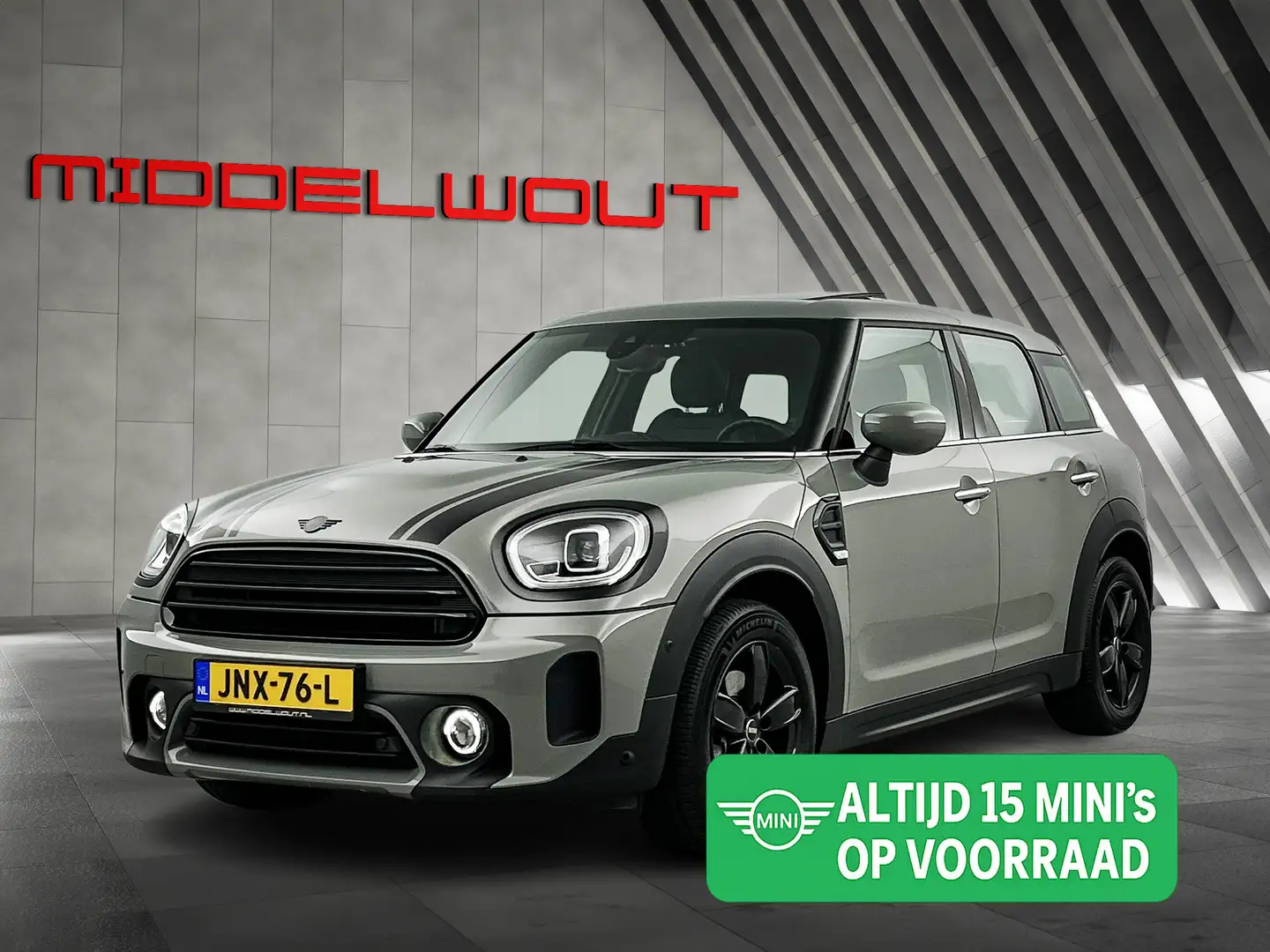 MINI Cooper Countryman Mini 1.5 Nothwood/Pano/Leder/Clima/17"/BTWCarplay Grijs - 1