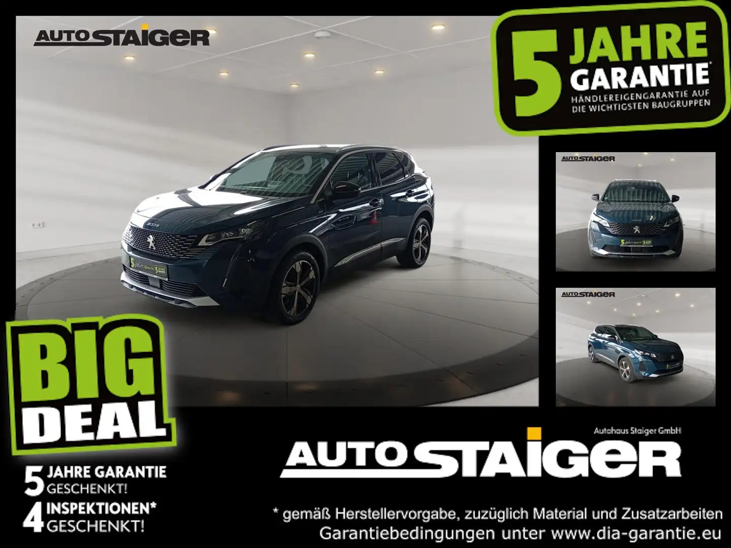 Peugeot 3008 GT 130 ACC+LED+Navi+SHZ+2xKlima+Kam.+KlimaA Blau - 1