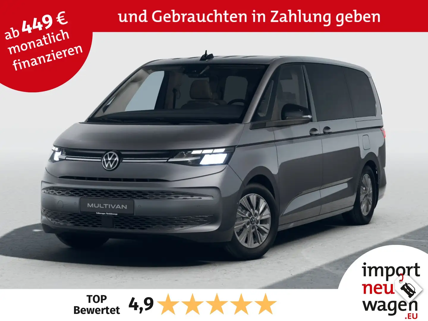 Volkswagen T7 Multivan Life Lang 2.0 TDI SCR DSG EasyOpen+Assistenz Advan Grau - 1