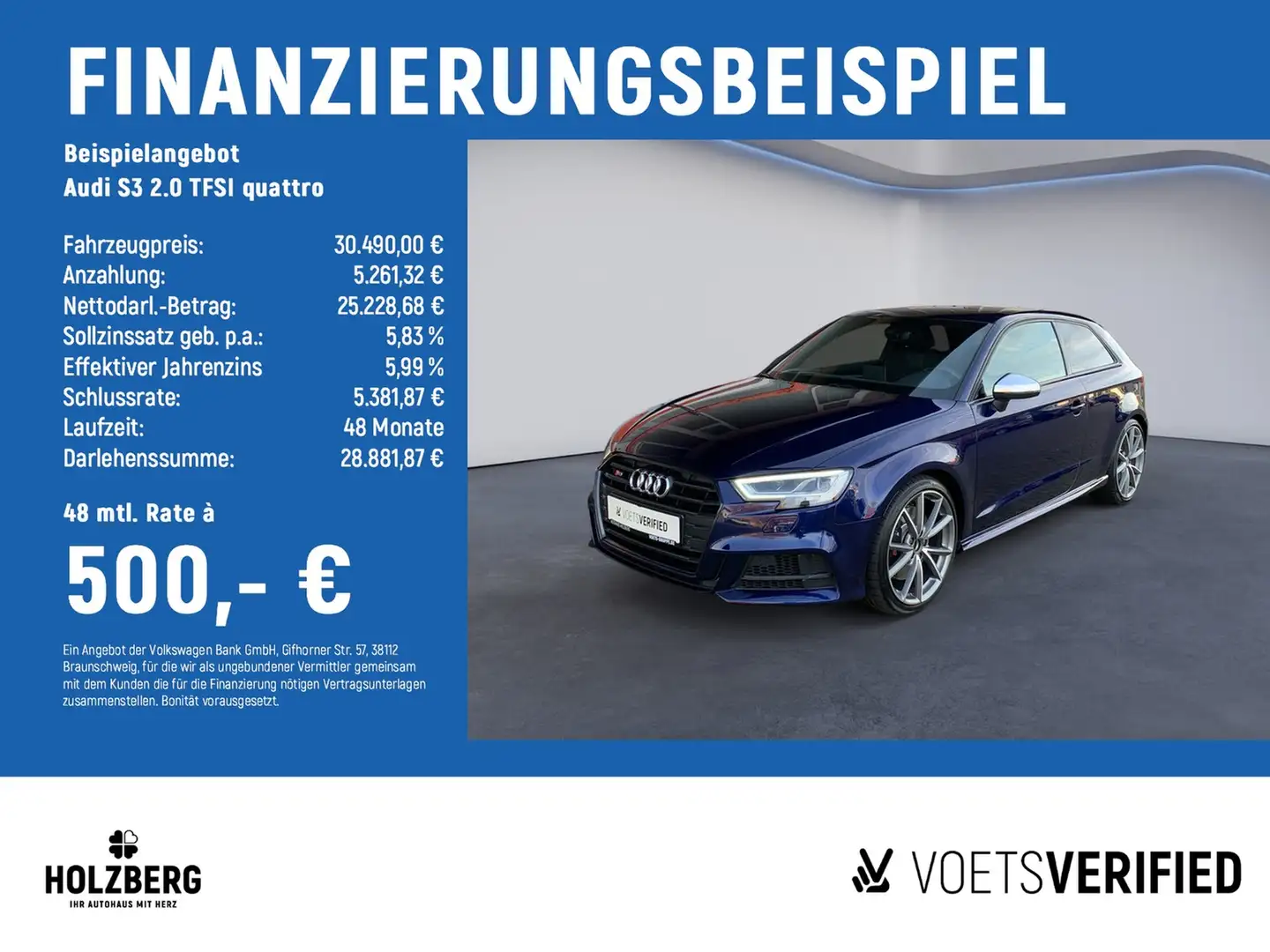 Audi S3 2.0 TFSI quattro NAVI+KEYLESS+LED Blau - 2