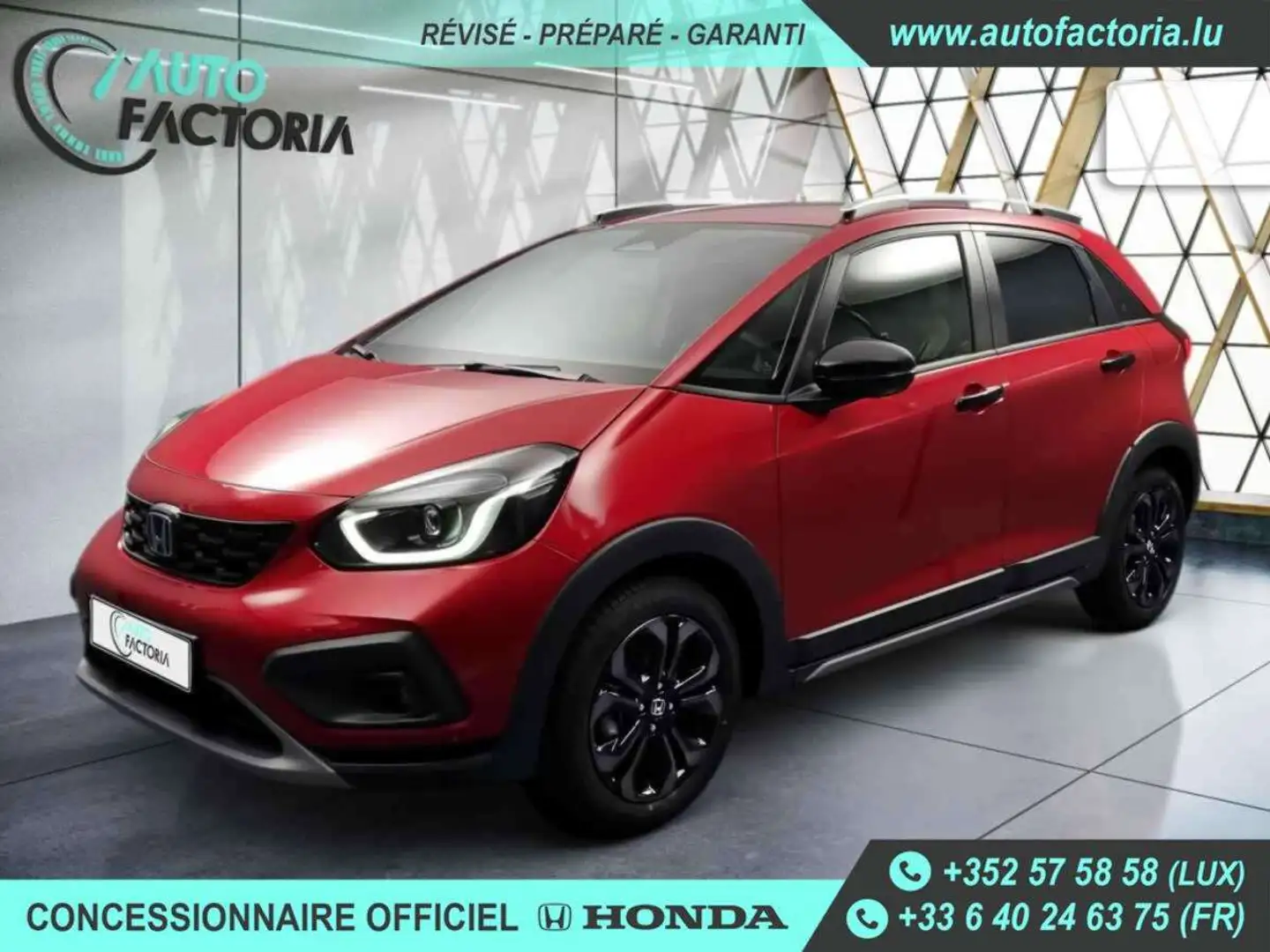 Honda Jazz 1.5 HYB 122cv BVA Crosstar +GPS+CAM+LED+Options Rood - 1