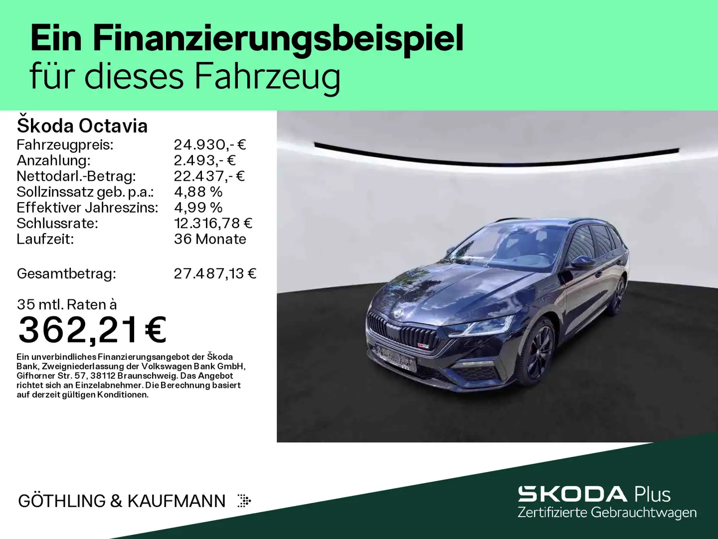 Skoda Octavia RS iV Combi 1.4TSI *NAVI*PANO*HUD*SHZ*AC Schwarz - 2