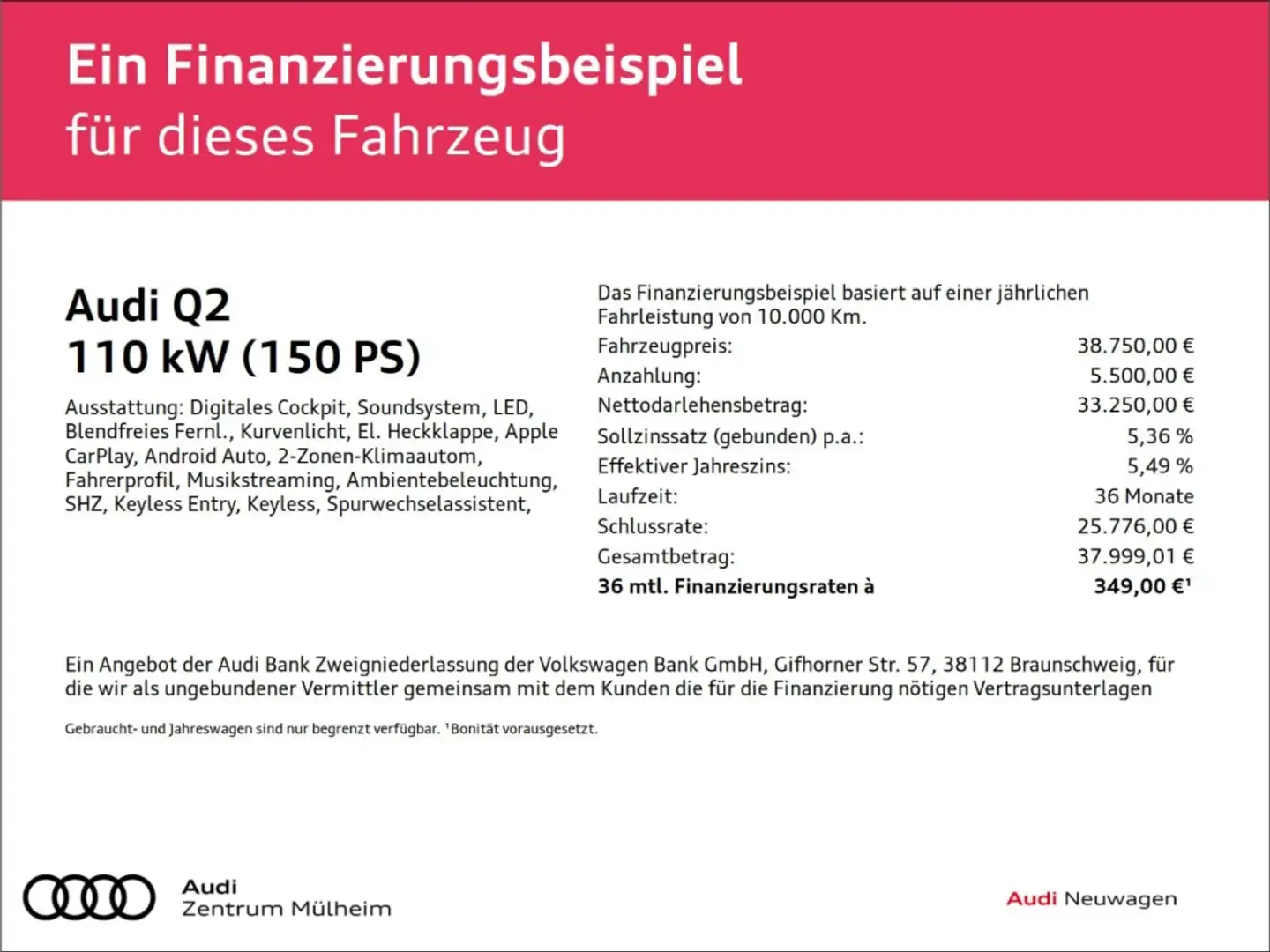 Audi Q2 35 TFSI S lineDigitales Cockpit Soundsystem LED Bl Negru - 2