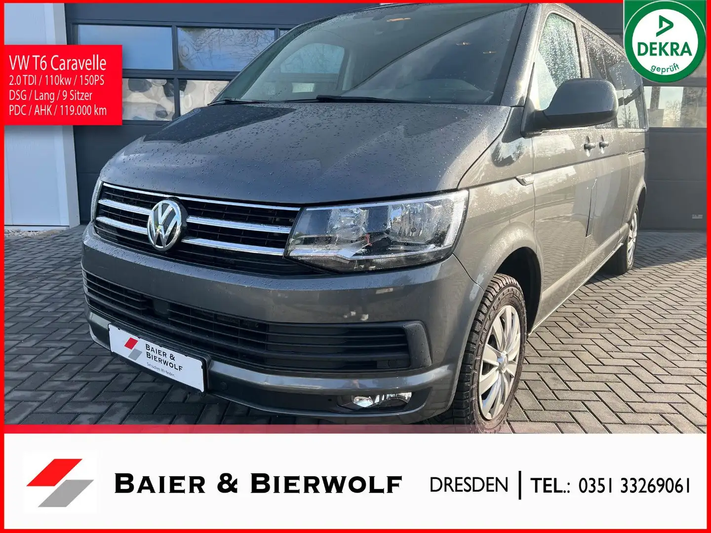 Volkswagen T6 Caravelle Comfortline lang 9 Sitzer PDC AHK Grau - 1