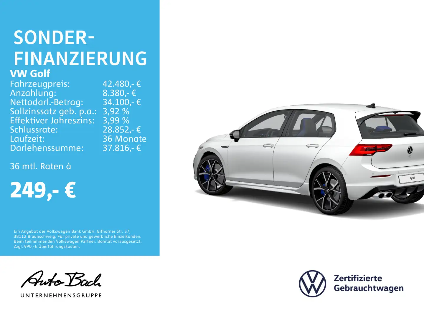Volkswagen Golf VIII R Performance Black Style 2.0 TSI DSG Weiß - 2