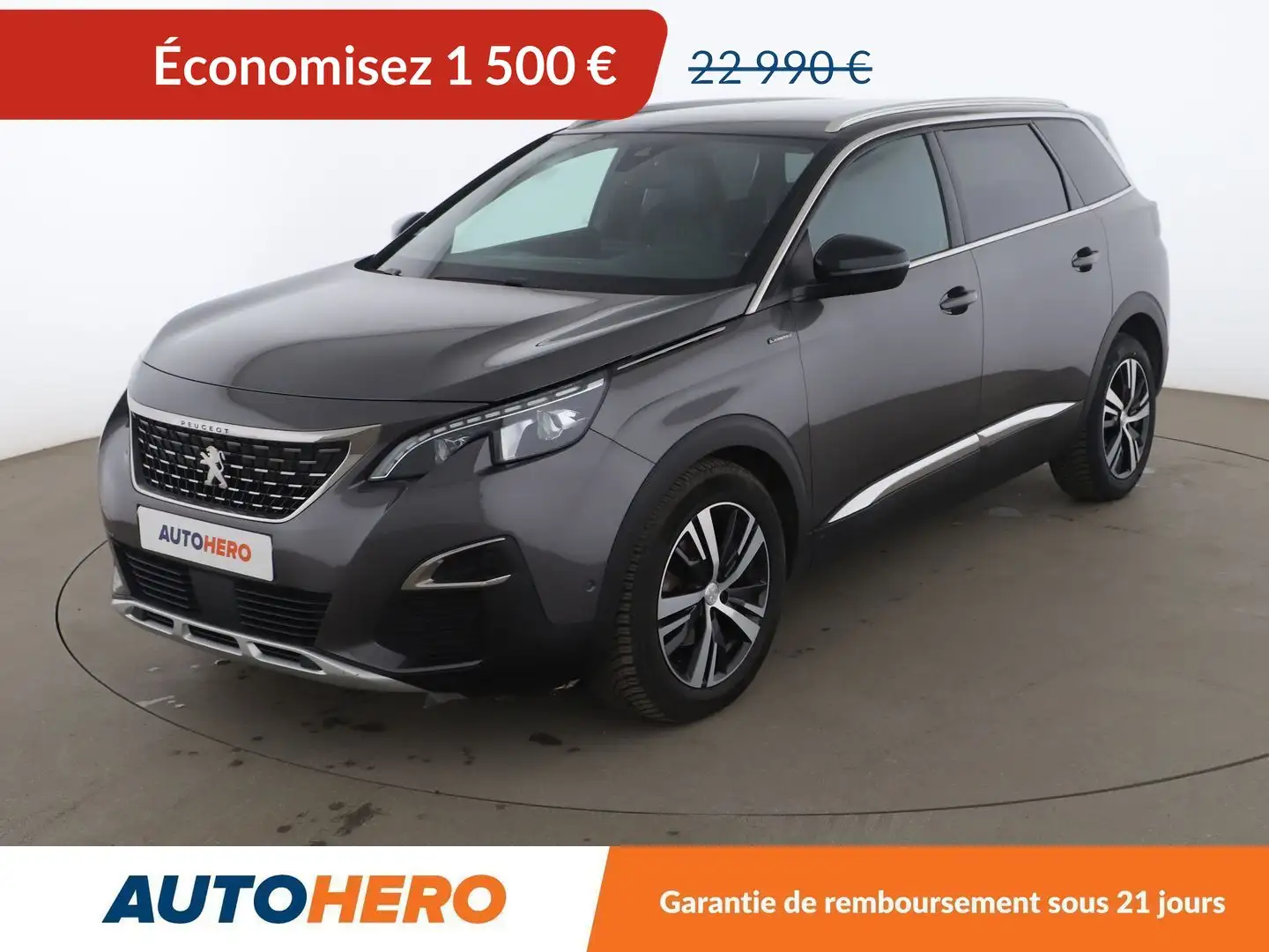 Peugeot 5008 2.0 Blue-HDi GT Line EAT8 Gris - 1