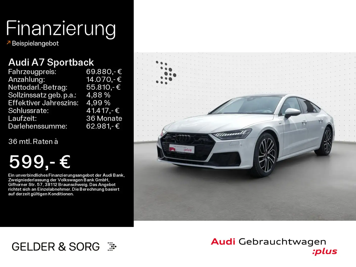 Audi A7 50 TDI quattro S line AHK*Pano*HuD Weiß - 1