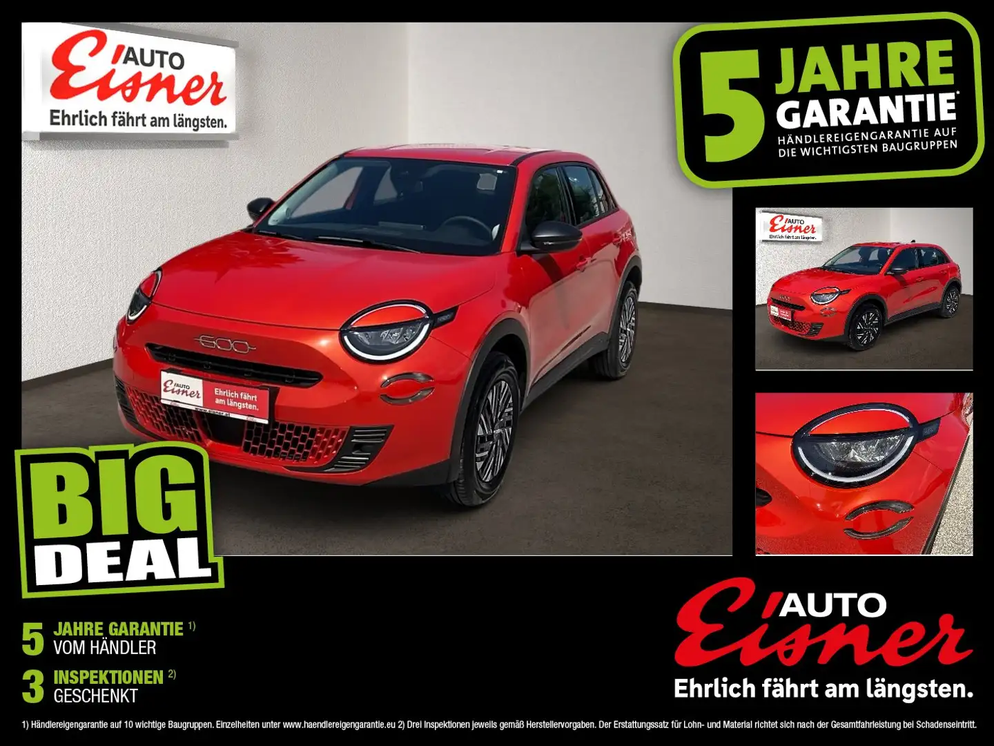 Fiat 600 1.2 Automatik AUT LED PDC SoundSys Orange - 1