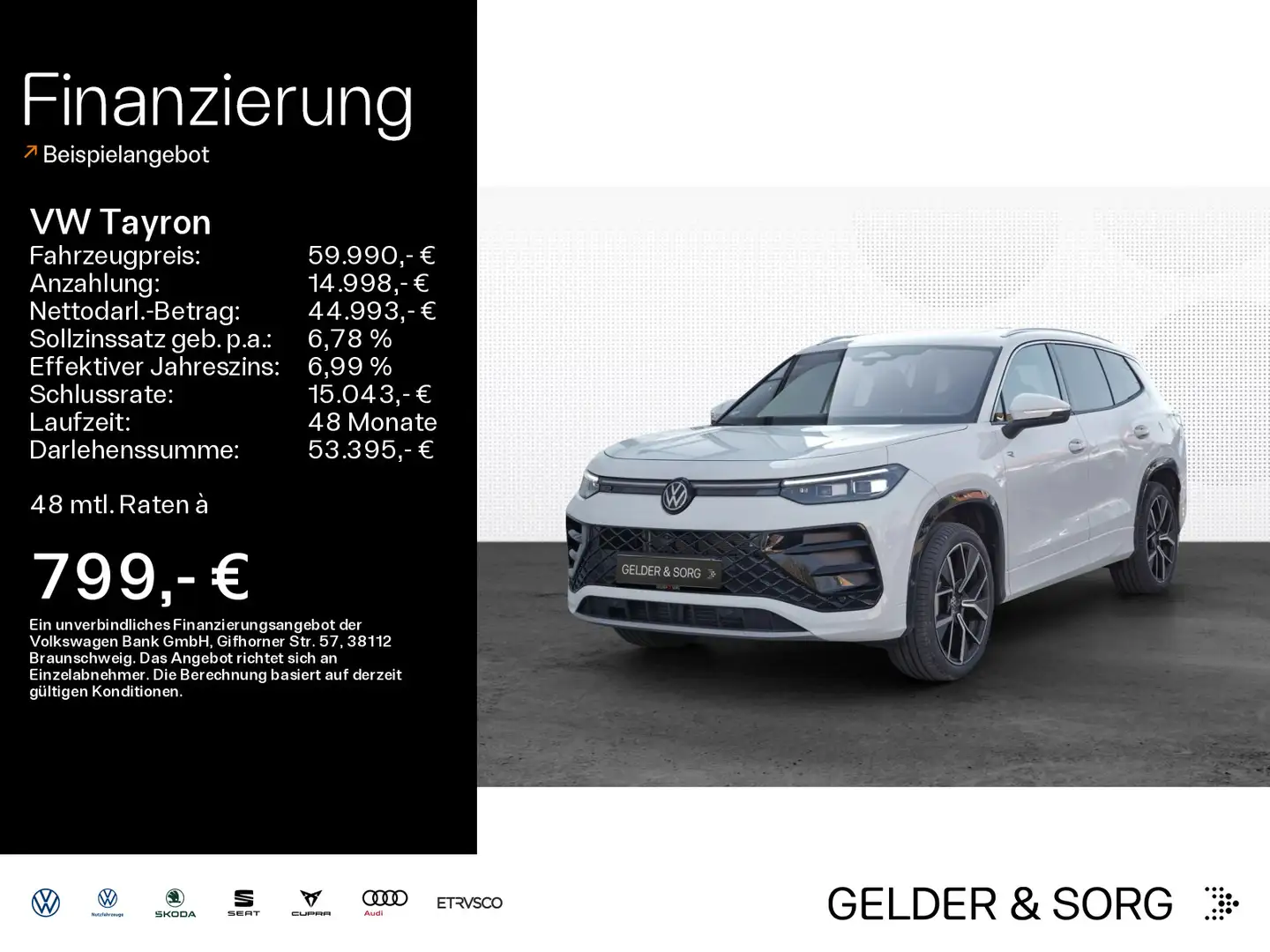 Volkswagen Tayron 2.0 TDI DSG 4M R-Line RFK*AHK*H&K*MATRIX* Bianco - 1