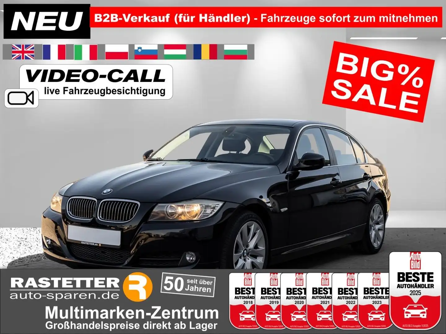 BMW 325 i Aut. Navi+PDC+Klimaaut+LMF+Temp+Nebel+Bluet+eFH+ Negro - 1