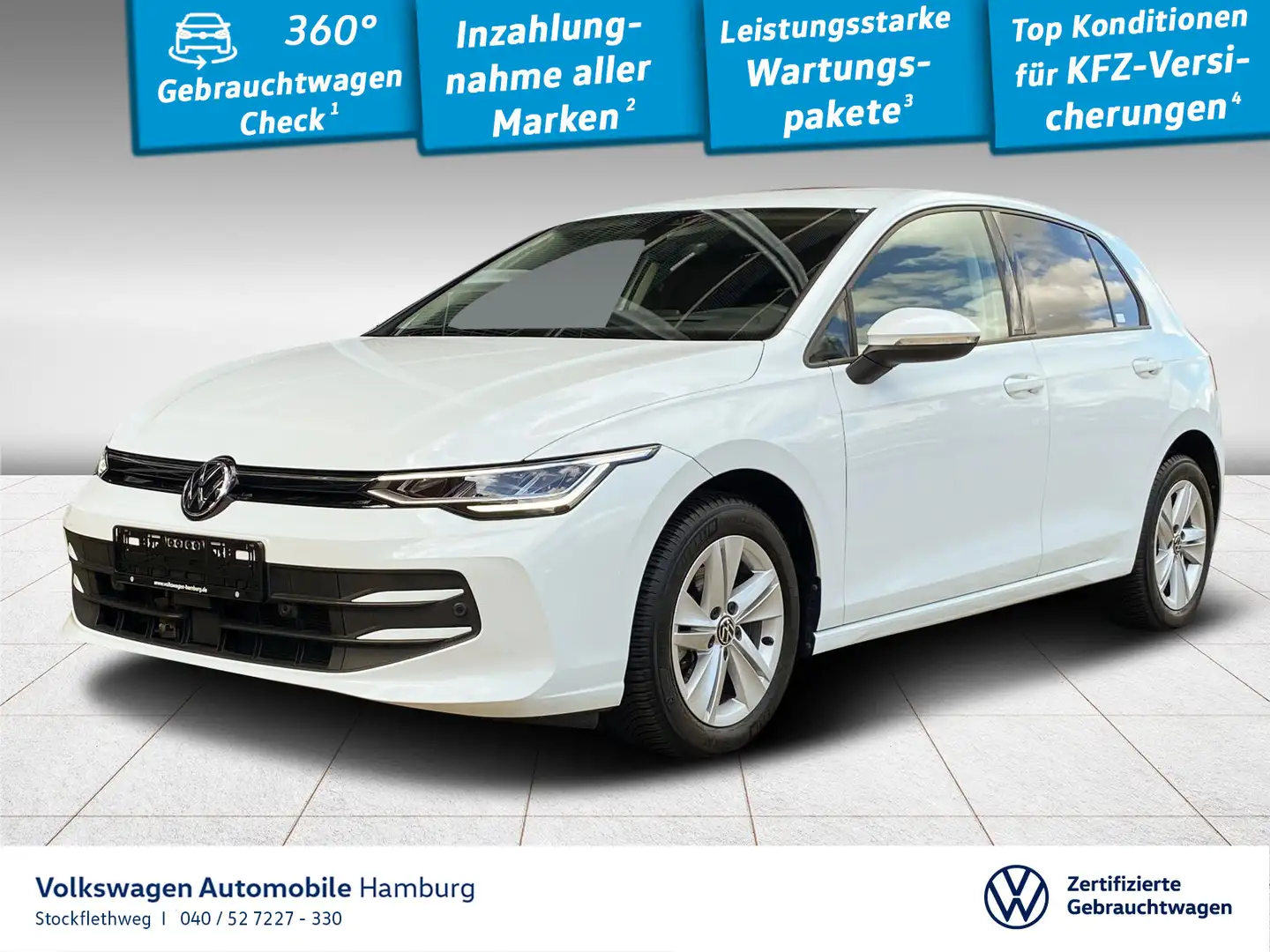 Volkswagen Golf VIII 1.5 TSI Life Navi HeadUp Harman/Kardon Weiß - 1