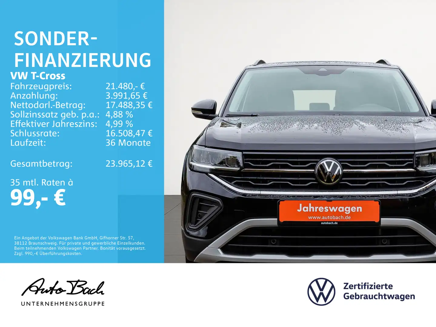 Volkswagen T-Cross 1.0 TSI Goal LED Digital Cockpit ACC EPH Noir - 2