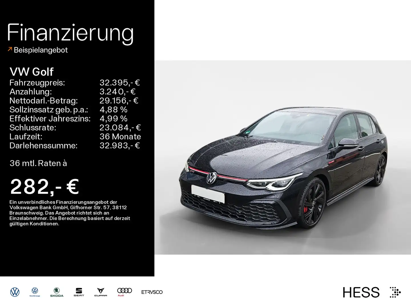 Volkswagen Golf GTI Golf VIII 2.0 TSI DSG GTI*NAVI*LED*HARMAN-KARDON Schwarz - 1